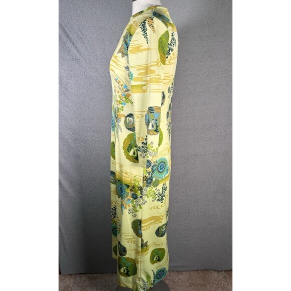Vintage S-M Alice Of California Long Sleeve Yellow Floral Maxi Hippie‎ Dress 60s - Picture 6 of 14